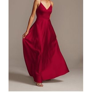 Spaghetti Strap Satin A-Line Bridesmaid Dress